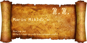 Maris Miklós névjegykártya