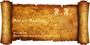 Maris Miklós névjegykártya