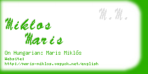 miklos maris business card